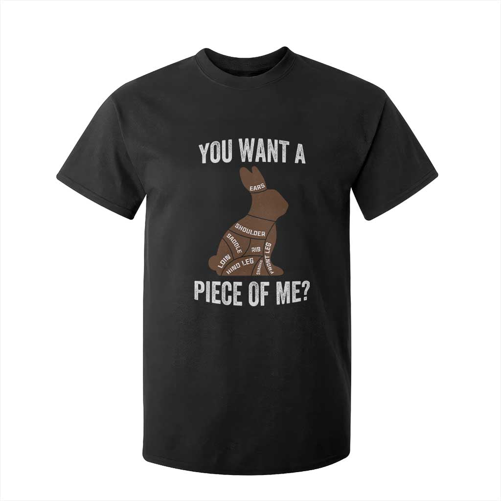 Funny You Want A Piece Of Me T Shirt For Kid Chocolate Easter Bunny TS11 Black Print Your Wear