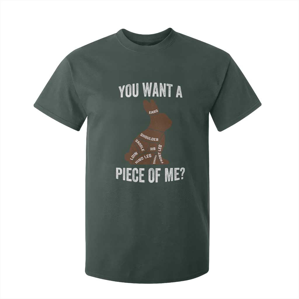 Funny You Want A Piece Of Me T Shirt For Kid Chocolate Easter Bunny TS11 Dark Forest Green Print Your Wear