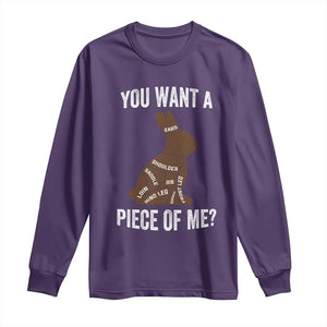 Funny You Want A Piece Of Me Long Sleeve Shirt Chocolate Easter Bunny TS11 Purple Print Your Wear