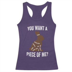 Funny You Want A Piece Of Me Racerback Tank Top Chocolate Easter Bunny TS11 Purple Print Your Wear