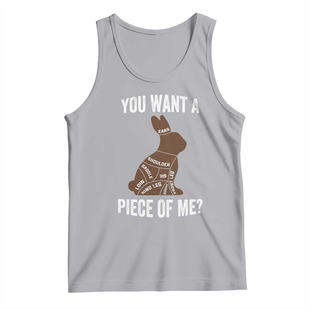 Funny You Want A Piece Of Me Tank Top Chocolate Easter Bunny TS11 Athletic Heather Print Your Wear