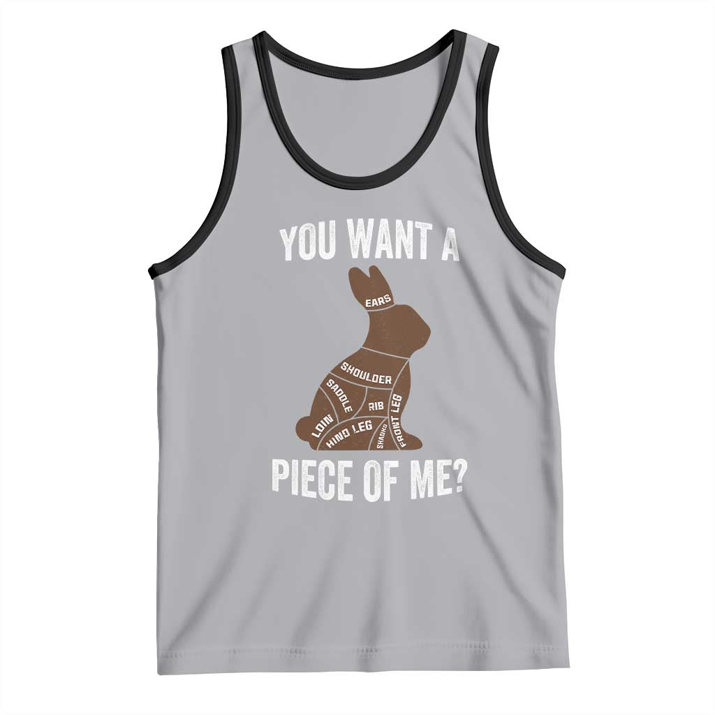Funny You Want A Piece Of Me Tank Top Chocolate Easter Bunny TS11 Athletic Heather Black Print Your Wear