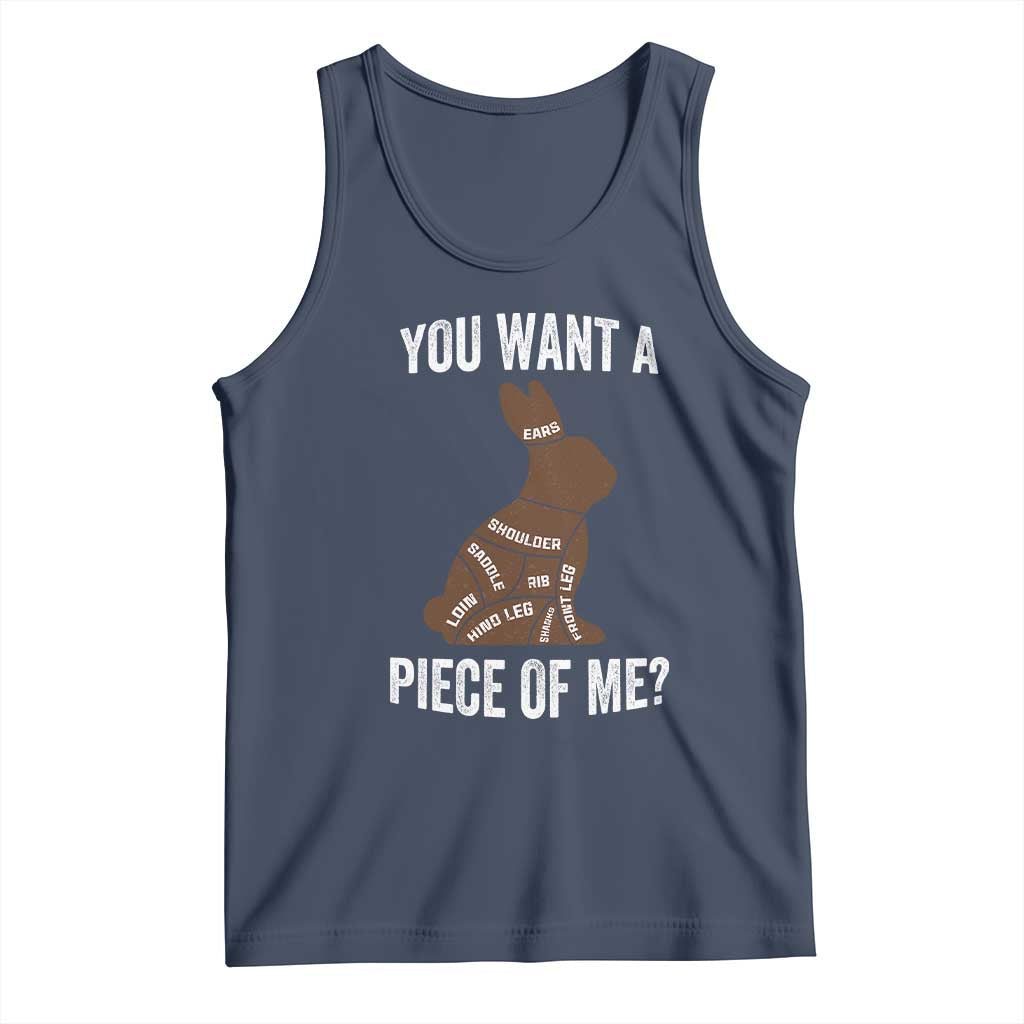 Funny You Want A Piece Of Me Tank Top Chocolate Easter Bunny TS11 Navy Print Your Wear