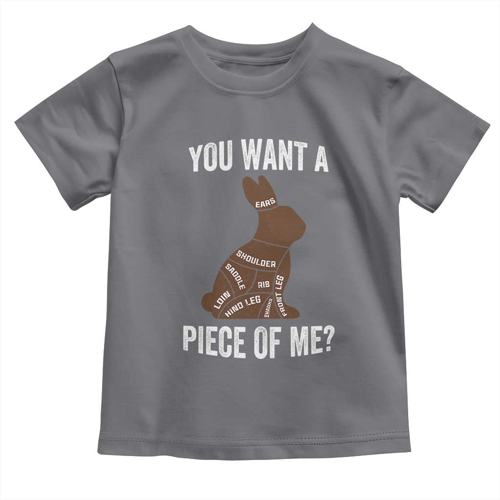 Funny You Want A Piece Of Me Toddler T Shirt Chocolate Easter Bunny TS11 Charcoal Print Your Wear