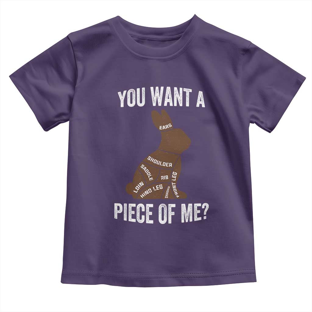 Funny You Want A Piece Of Me Toddler T Shirt Chocolate Easter Bunny TS11 Purple Print Your Wear