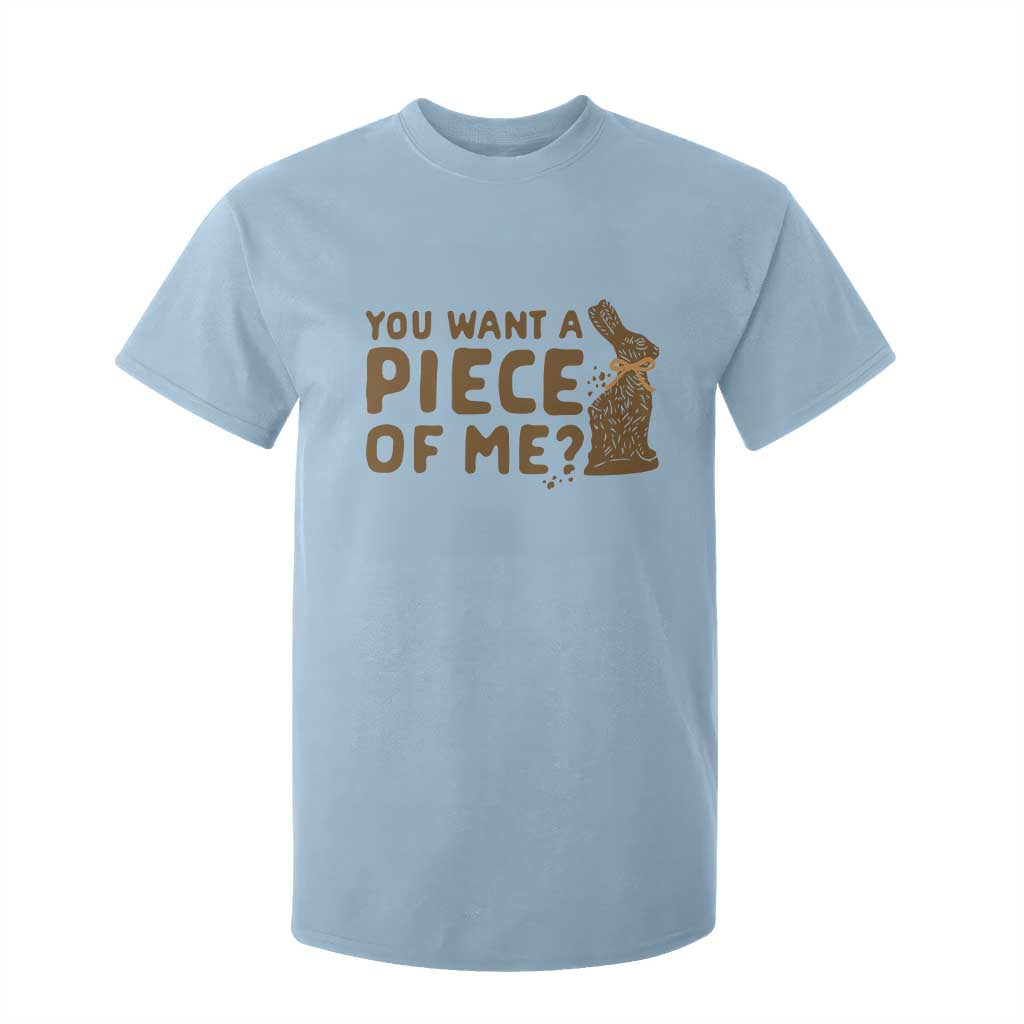 Funny Easter Day Chocolate Bunny T Shirt For Kid You Want A Piece Of Me TS11 Light Blue Print Your Wear