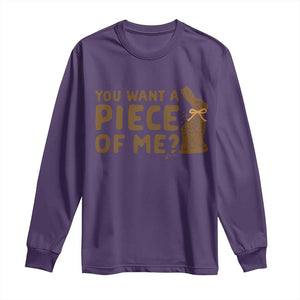 Funny Easter Day Chocolate Bunny Long Sleeve Shirt You Want A Piece Of Me TS11 Purple Print Your Wear