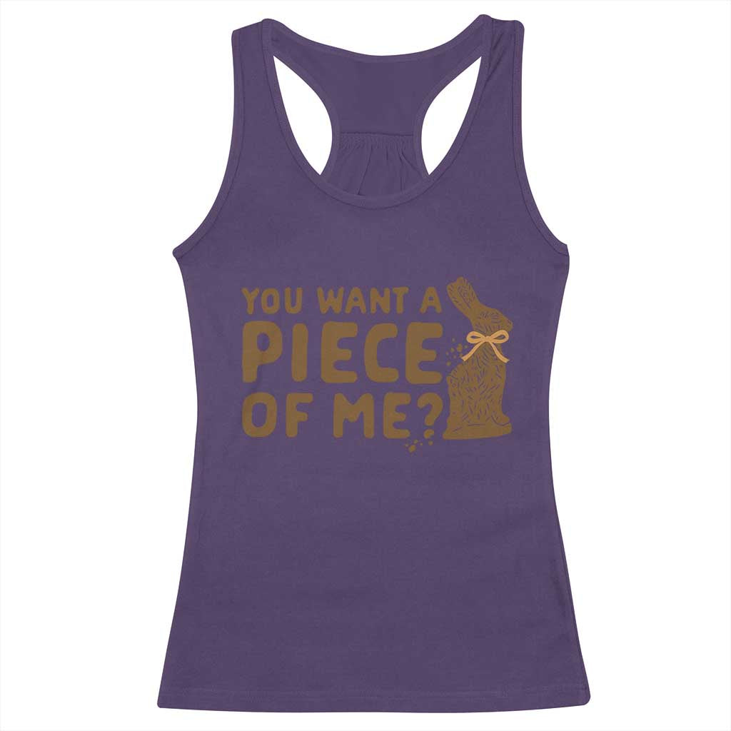 Funny Easter Day Chocolate Bunny Racerback Tank Top You Want A Piece Of Me TS11 Purple Print Your Wear