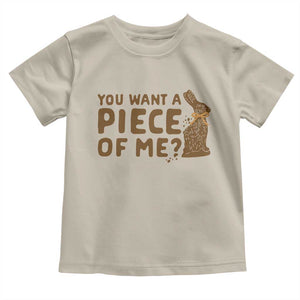 Funny Easter Day Chocolate Bunny Toddler T Shirt You Want A Piece Of Me TS11 Sand Print Your Wear