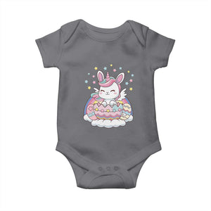 Funny Easter Unicorn Bunny Easter Eggs Baby Onesie TS11 Charcoal Print Your Wear