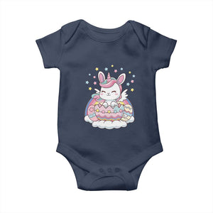 Funny Easter Unicorn Bunny Easter Eggs Baby Onesie TS11 Navy Print Your Wear
