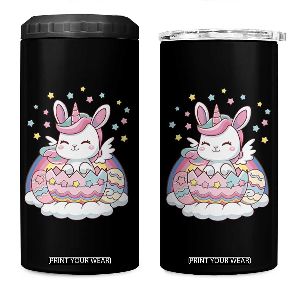 Funny Easter Unicorn Bunny Easter Eggs 4 in 1 Can Cooler Tumbler TS11 One Size: 16 oz Black Print Your Wear