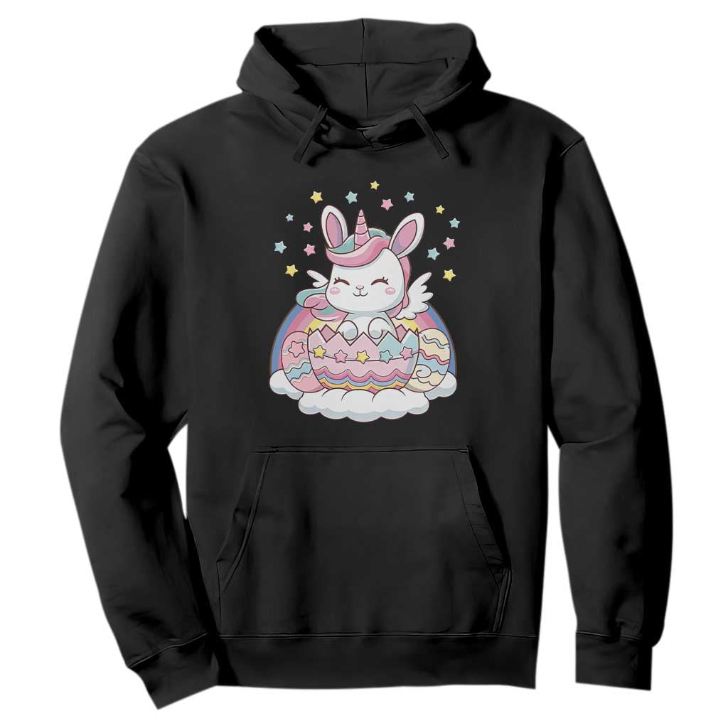 Funny Easter Unicorn Bunny Easter Eggs Hoodie TS11 Black Print Your Wear
