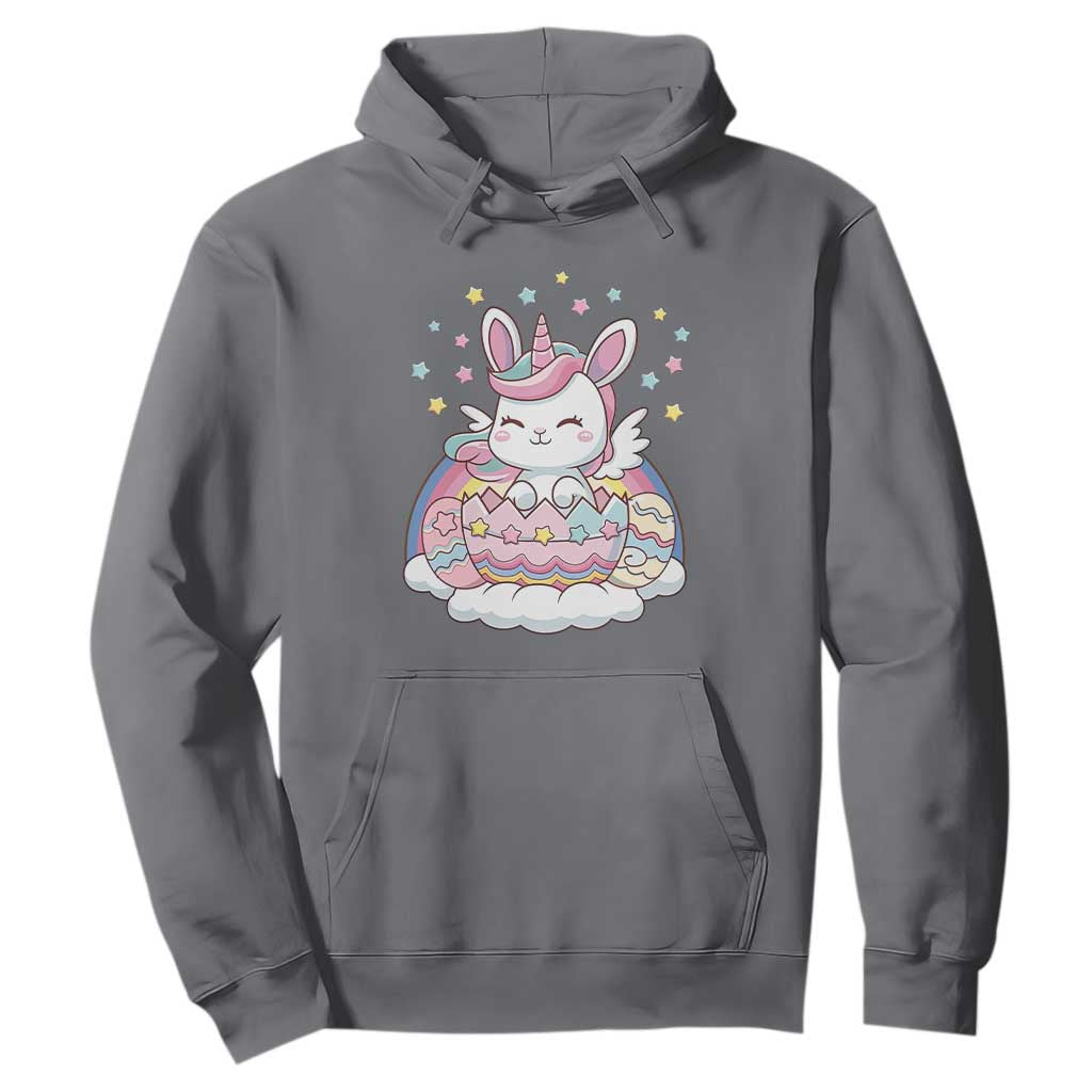 Funny Easter Unicorn Bunny Easter Eggs Hoodie TS11 Charcoal Print Your Wear