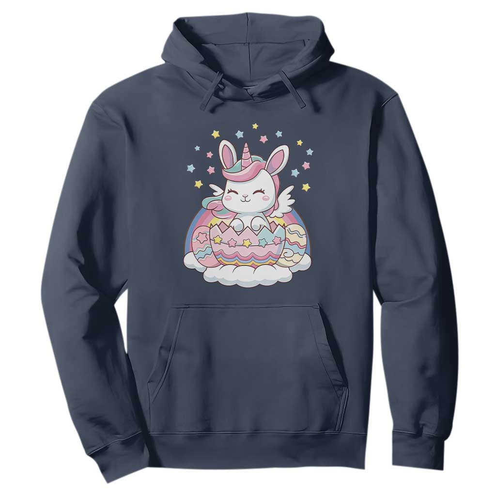 Funny Easter Unicorn Bunny Easter Eggs Hoodie TS11 Navy Print Your Wear
