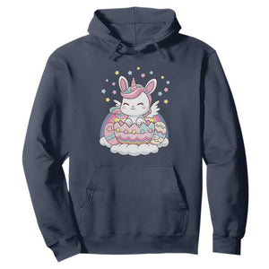 Funny Easter Unicorn Bunny Easter Eggs Hoodie TS11 Navy Print Your Wear