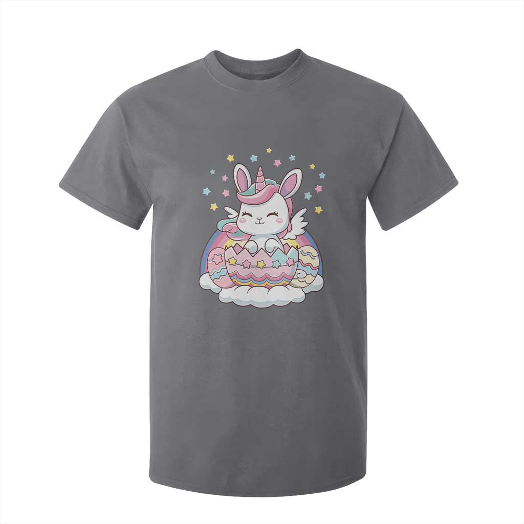 Funny Easter Unicorn Bunny Easter Eggs T Shirt For Kid TS11 Charcoal Print Your Wear