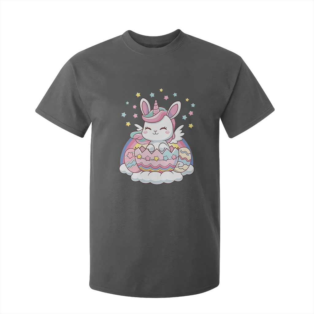 Funny Easter Unicorn Bunny Easter Eggs T Shirt For Kid TS11 Dark Heather Print Your Wear