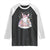 Funny Easter Unicorn Bunny Easter Eggs Raglan Shirt TS11 Black White Print Your Wear