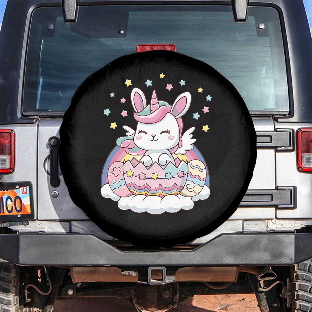 Funny Easter Unicorn Bunny Easter Eggs Spare Tire Cover TS11 No hole Black Print Your Wear