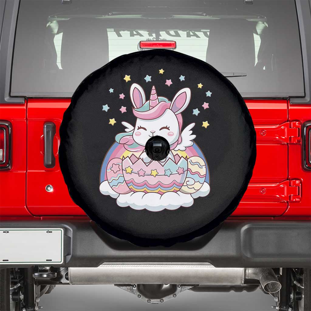 Funny Easter Unicorn Bunny Easter Eggs Spare Tire Cover TS11 Black Print Your Wear