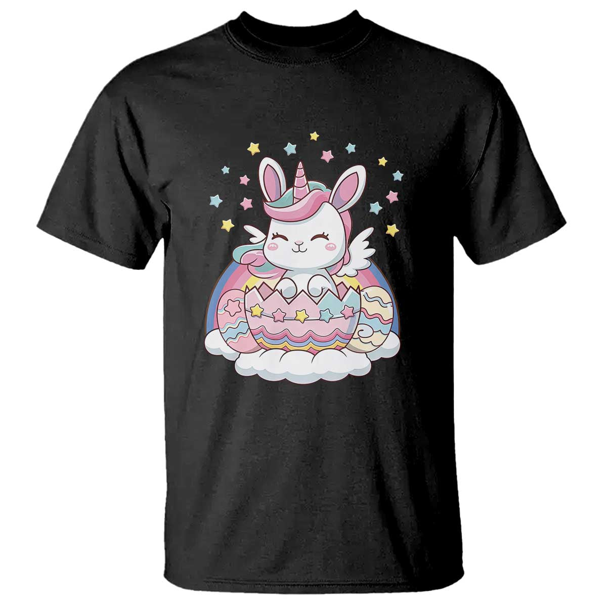 Funny Easter Unicorn Bunny Easter Eggs T Shirt TS11 Black Print Your Wear
