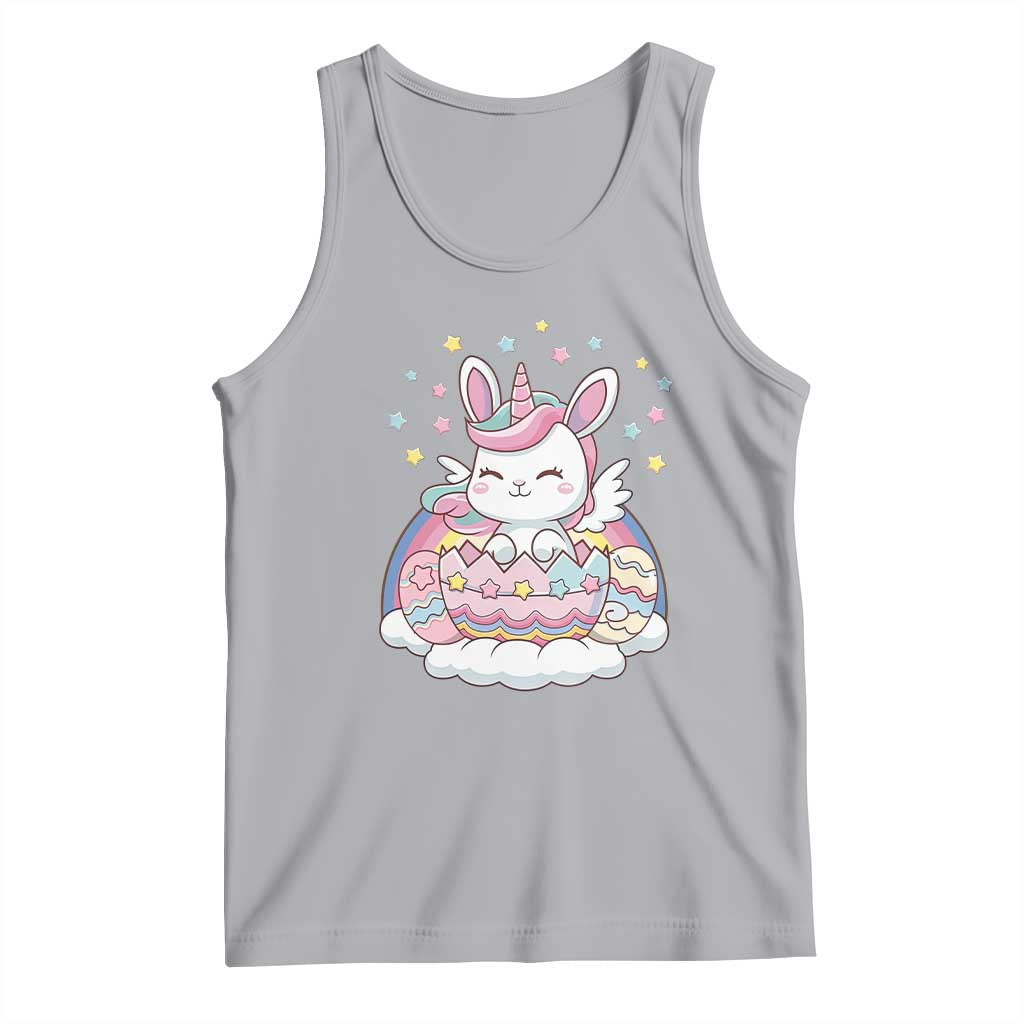 Funny Easter Unicorn Bunny Easter Eggs Tank Top TS11 Athletic Heather Print Your Wear