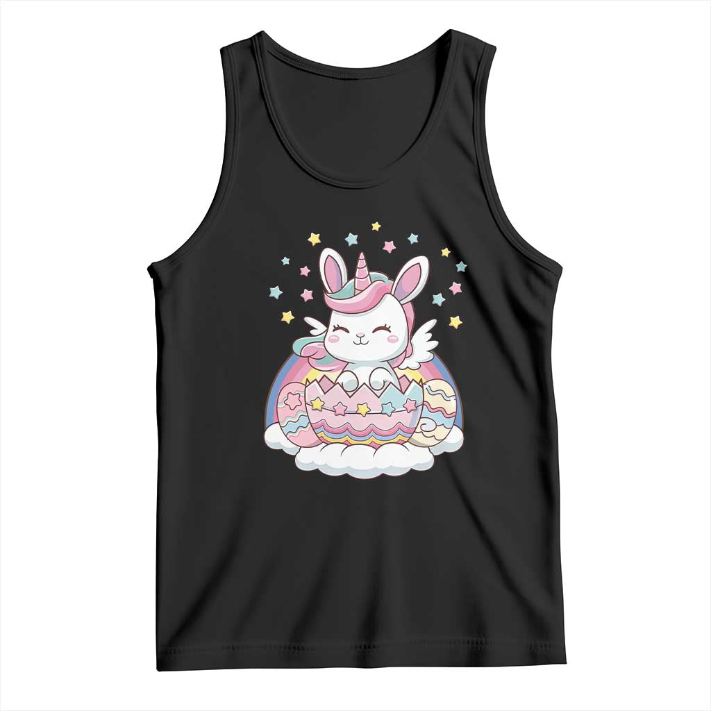 Funny Easter Unicorn Bunny Easter Eggs Tank Top TS11 Black Print Your Wear