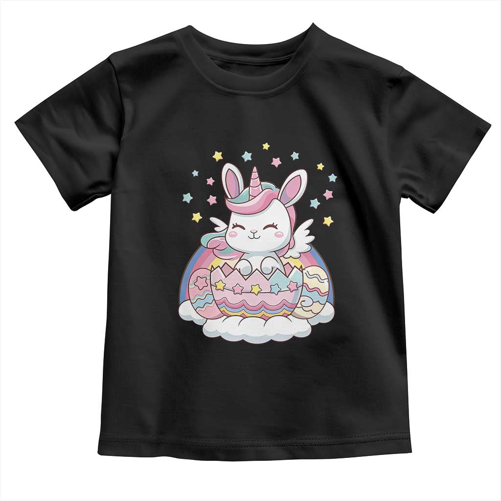Funny Easter Unicorn Bunny Easter Eggs Toddler T Shirt TS11 Black Print Your Wear