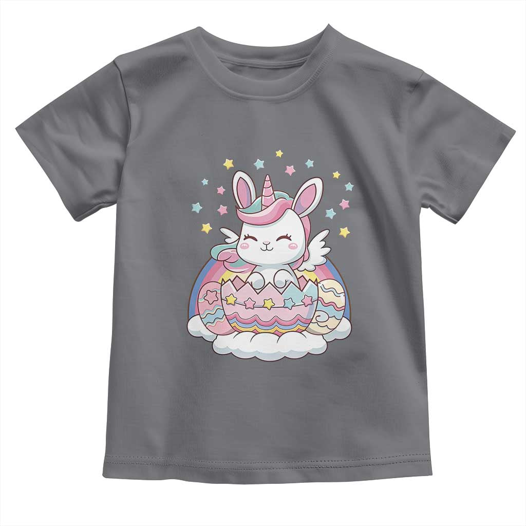 Funny Easter Unicorn Bunny Easter Eggs Toddler T Shirt TS11 Charcoal Print Your Wear