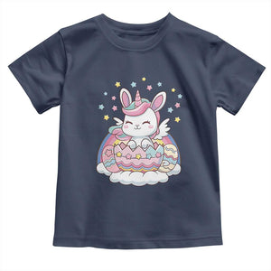 Funny Easter Unicorn Bunny Easter Eggs Toddler T Shirt TS11 Navy Print Your Wear