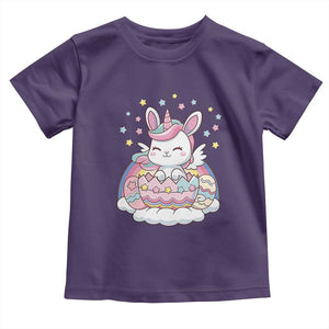 Funny Easter Unicorn Bunny Easter Eggs Toddler T Shirt TS11 Purple Print Your Wear