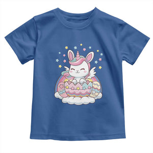 Funny Easter Unicorn Bunny Easter Eggs Toddler T Shirt TS11 Royal Blue Print Your Wear