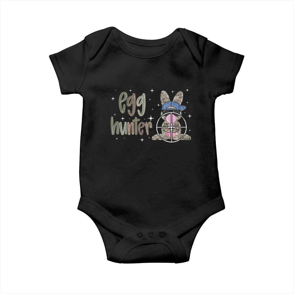 Funny Egg Hunter Baby Onesie Bunny Hunting Backward Cap Camouflage TS11 Black Print Your Wear