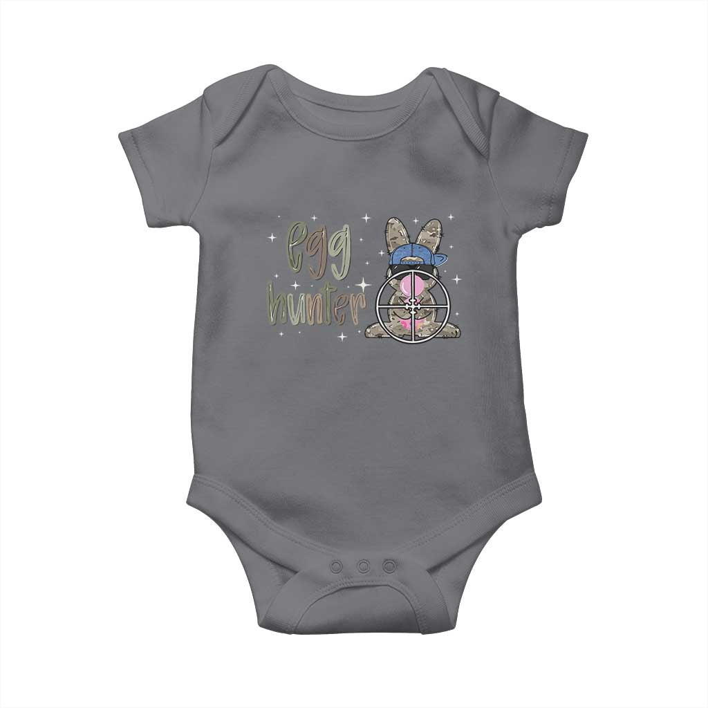 Funny Egg Hunter Baby Onesie Bunny Hunting Backward Cap Camouflage TS11 Charcoal Print Your Wear