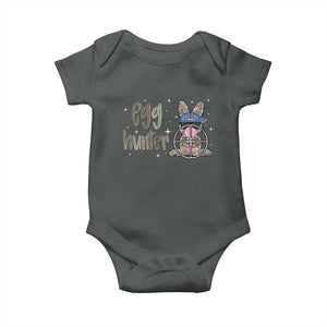 Funny Egg Hunter Baby Onesie Bunny Hunting Backward Cap Camouflage TS11 Dark Heather Print Your Wear