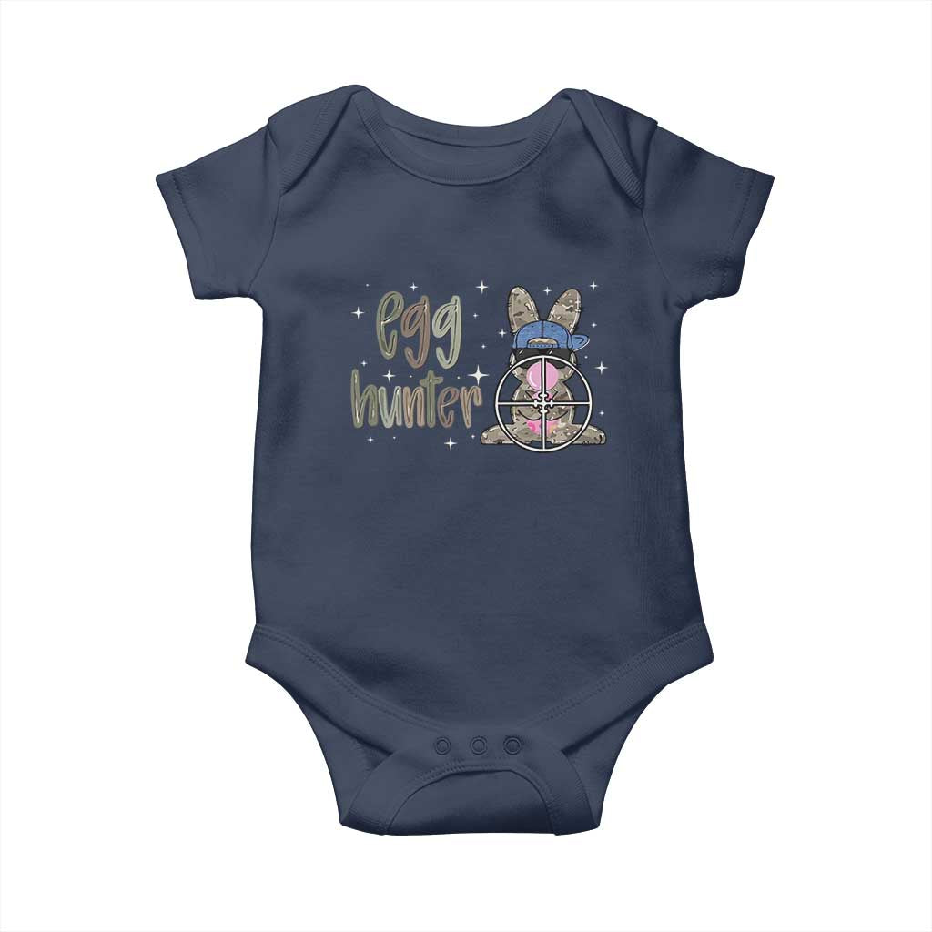 Funny Egg Hunter Baby Onesie Bunny Hunting Backward Cap Camouflage TS11 Navy Print Your Wear