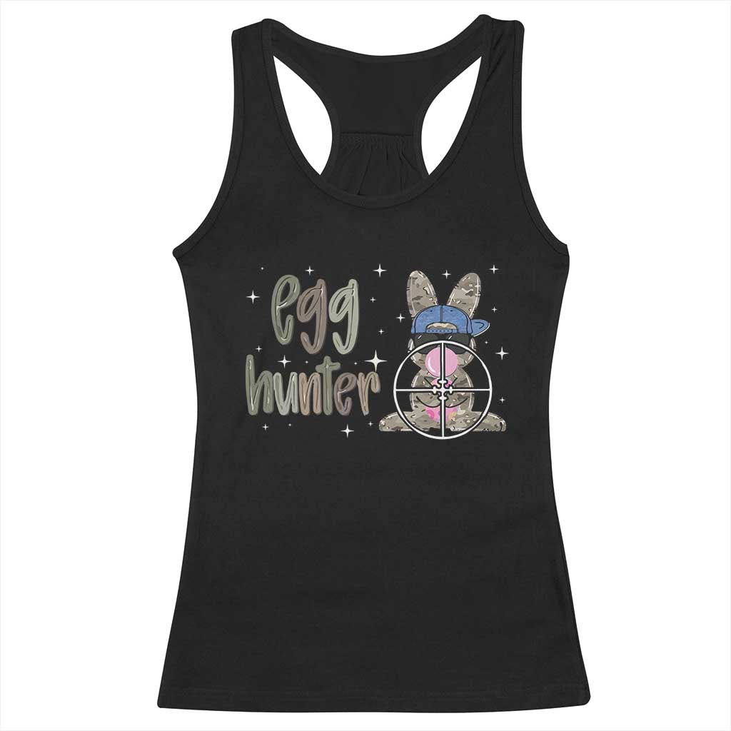 Funny Egg Hunter Racerback Tank Top Bunny Hunting Backward Cap Camouflage TS11 Black Print Your Wear