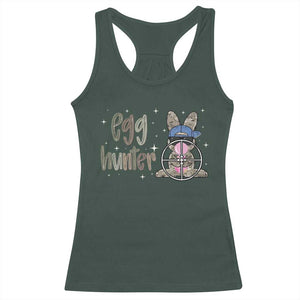 Funny Egg Hunter Racerback Tank Top Bunny Hunting Backward Cap Camouflage TS11 Dark Forest Green Print Your Wear