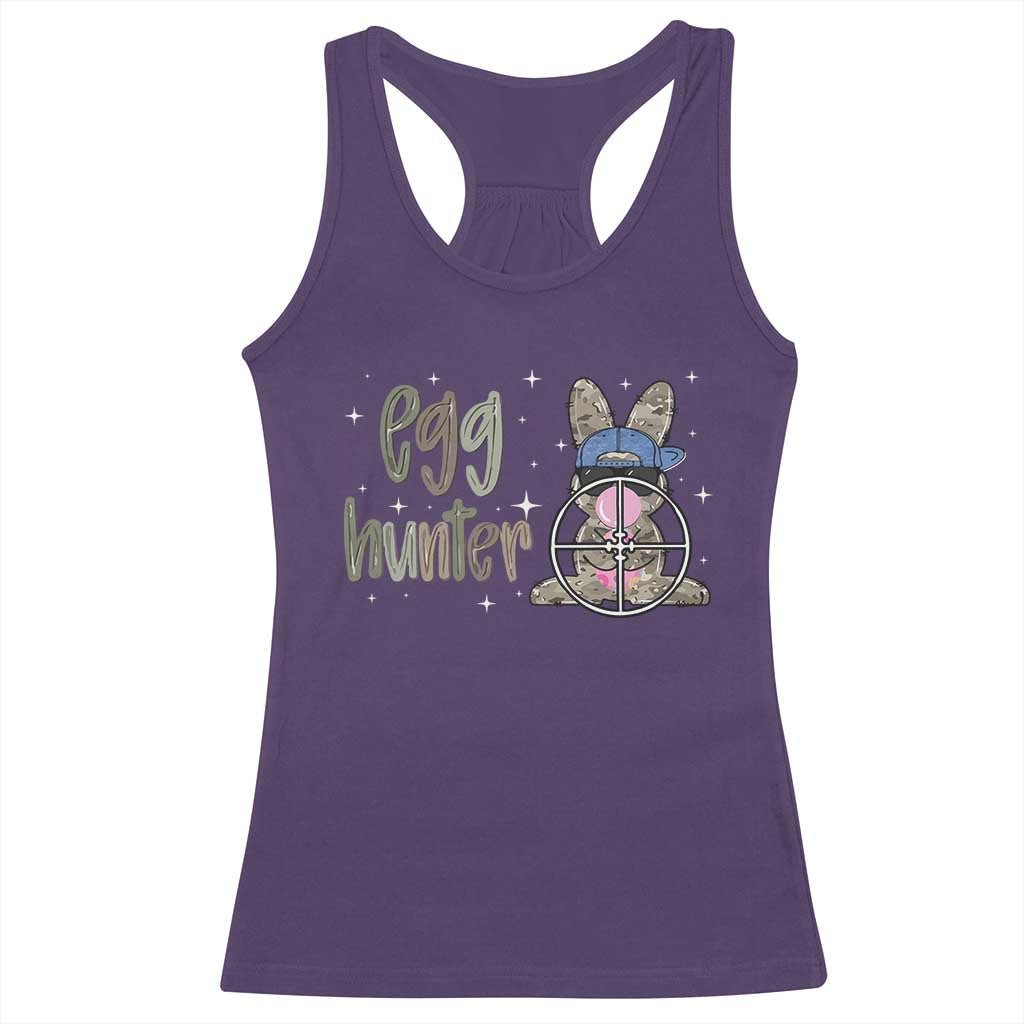 Funny Egg Hunter Racerback Tank Top Bunny Hunting Backward Cap Camouflage TS11 Purple Print Your Wear