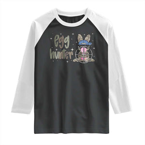Funny Egg Hunter Raglan Shirt Bunny Hunting Backward Cap Camouflage TS11 Black White Print Your Wear