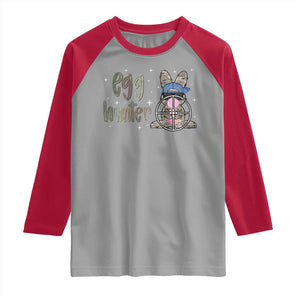 Funny Egg Hunter Raglan Shirt Bunny Hunting Backward Cap Camouflage TS11 Sport Gray Red Print Your Wear