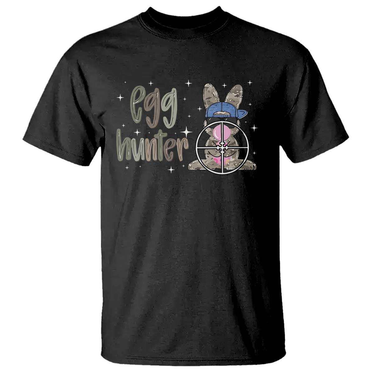 Funny Egg Hunter T Shirt Bunny Hunting Backward Cap Camouflage TS11 Black Print Your Wear