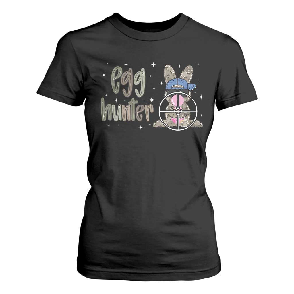 Funny Egg Hunter T Shirt For Women Bunny Hunting Backward Cap Camouflage TS11 Black Print Your Wear