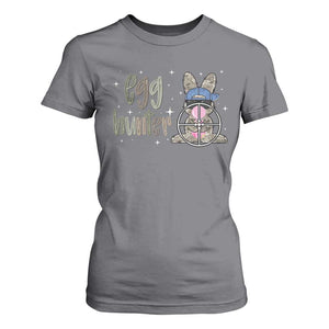 Funny Egg Hunter T Shirt For Women Bunny Hunting Backward Cap Camouflage TS11 Charcoal Print Your Wear