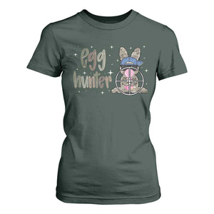 Funny Egg Hunter T Shirt For Women Bunny Hunting Backward Cap Camouflage TS11 Dark Forest Green Print Your Wear
