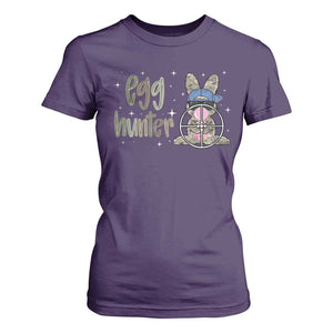 Funny Egg Hunter T Shirt For Women Bunny Hunting Backward Cap Camouflage TS11 Purple Print Your Wear