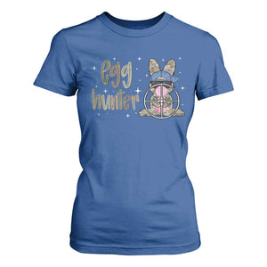 Funny Egg Hunter T Shirt For Women Bunny Hunting Backward Cap Camouflage TS11 Royal Blue Print Your Wear