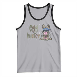 Funny Egg Hunter Tank Top Bunny Hunting Backward Cap Camouflage TS11 Athletic Heather Black Print Your Wear