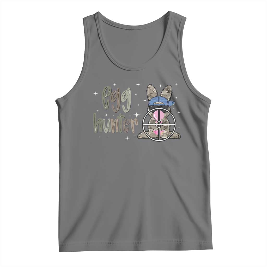 Funny Egg Hunter Tank Top Bunny Hunting Backward Cap Camouflage TS11 Black Heather Print Your Wear